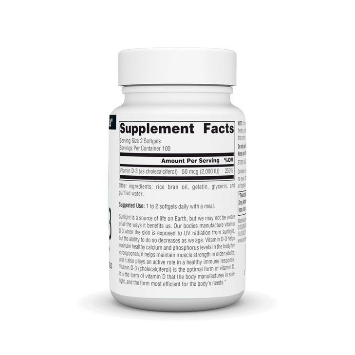 Source Naturals Vitamin D-3 1000 iu Supports Bone & Immune Health* - 200 Softgels