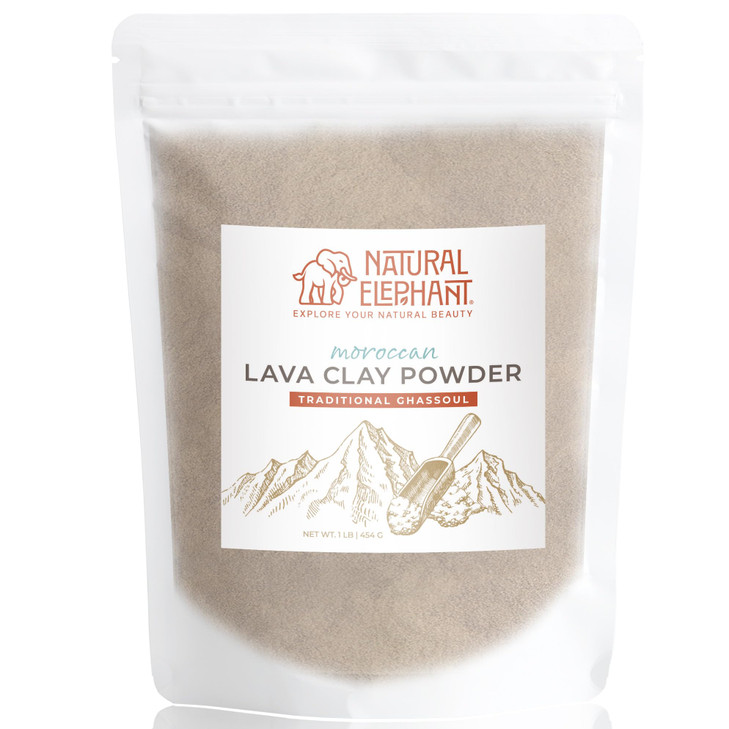 Natural Elephant Ghassoul (Rhassoul) Moroccan Lava Clay Powder | 100% Pure & Natural Face & Body Mask Powder | 1lb
