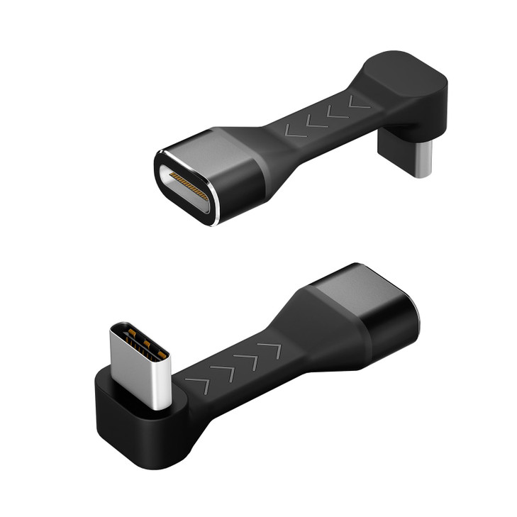 PeakDo USB-C Male to Female Adapter 90 Degree, Flexible Design, 2 Pack