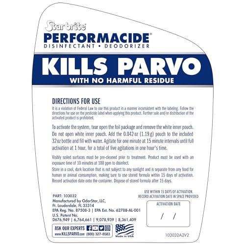 PERFORMACIDE No-Rinse Disinfectant / Deodorizer for Pet Surfaces | Kills Parvovirus, Ringworm, Feline Calicivirus,