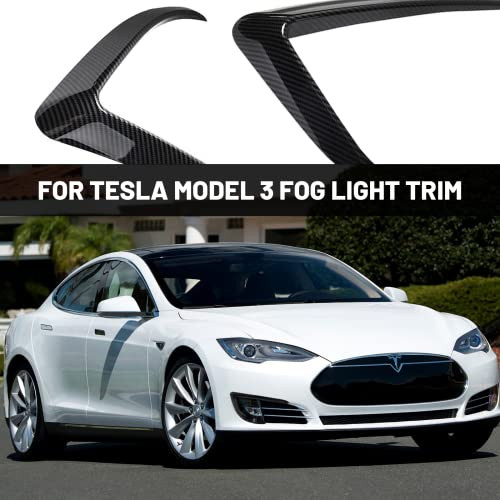Plobeda Tesla Model 3 Front Fog Light Trim Cover Fog Lamp Frame Blade Trim Eyebrow Spoiler Accessories for Tesla Model