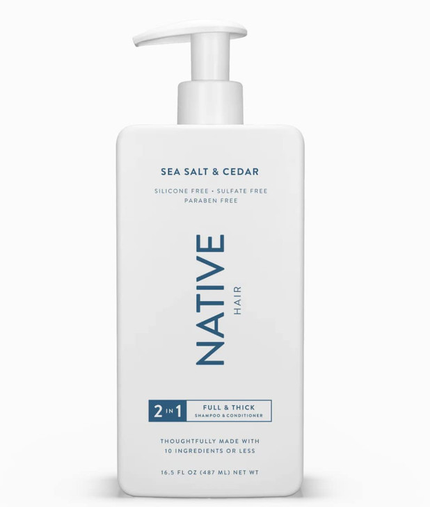 Sea Salt & Cedar 2-in-1 Shampoo and Conditioner, Full & Thick |Sulfate Free, Paraben Free, Dye Free, with Naturally