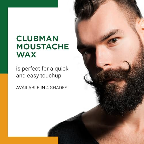 Clubman Pinaud Moustache Wax with Comb Applicator, Neutral, 0.5 Oz (Pack of 3)