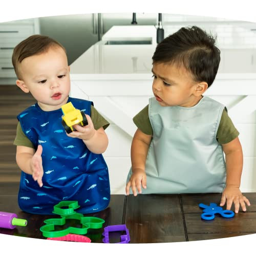 Tiny Twinkle Mess Proof Baby Bibs | 2 Pack Waterproof Toddler Bib for Eating | Baby Apron for Feeding, Machine
