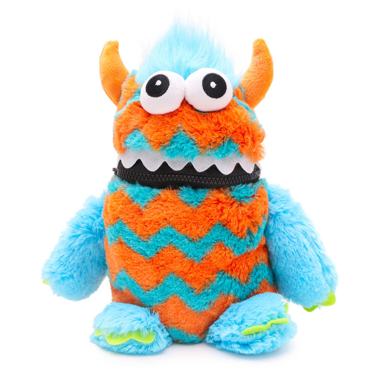 Toyland® 9" (23cm) Blue & Orange Colour Worry Monster Plush Soft Toy - Loves Eating Your Worries
