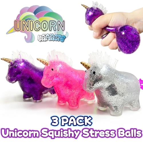 Unicorn Squishy Stress Balls (3-Pack) for Adults Vase Fillers, Unicorn Ball