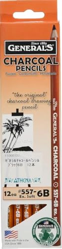 General Charcoal Pencil 557-6B Box of 12
