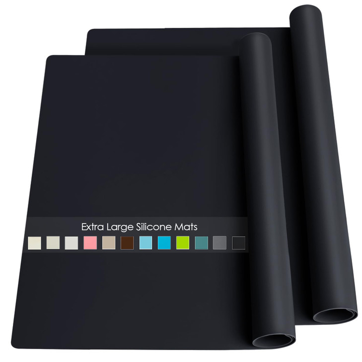 2 Pack Extra Large Silicone Mats for Baking Crafts, Multipurpose Kids Dinner Placemat Desk Countertop Waterproof