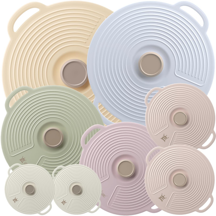 GUANCI Silicone Lids for Bowl 8 Pack, Microwave Splatter Cover with 6 Sizes Reusable Heat Resistant Lids Fits Cups,