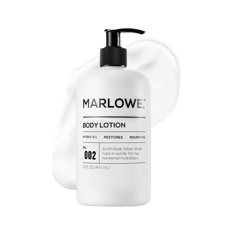 MARLOWE. Body Lotion for Men, 15 oz Pump, Hydrating & Nourishing Daily Moisturizer for Dry Skin, Non-Oily, Clean Vegan
