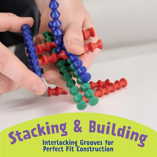POPULAR PLAYTHINGS Playstix, Starter Set 80 Piece, Building Sticks Kit
