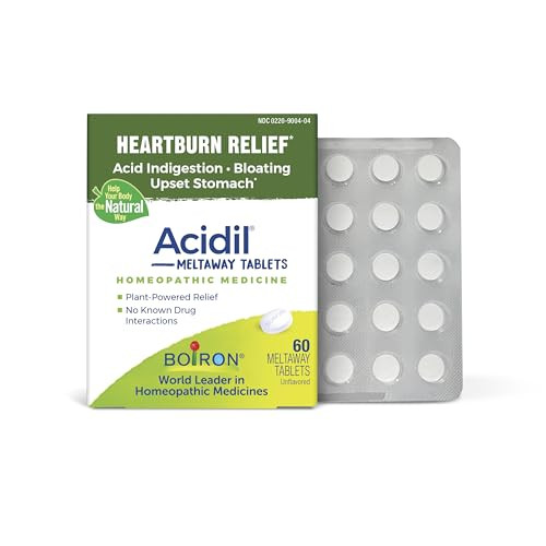 Boiron Acidil for Relief of Acid Reflux, Heartburn, Indigestion, and Upset Stomach - 60 Count