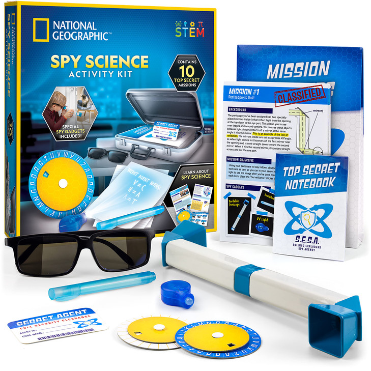 National Geographic Spy Science Kit with 10 Secret Missions for Kids