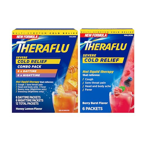 Theraflu Day and Night Pack, Severe Cold Relief, 18 Packets