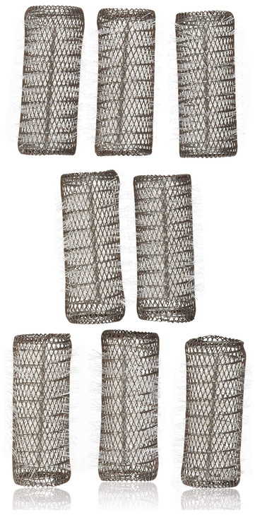 2 Pack (TOTAL 8 ROLLERS w/ 8 Pins) HAIR STYLING BRUSH ROLLERS & PINS Hair Curlers 3" x 1 1/8" Bristles