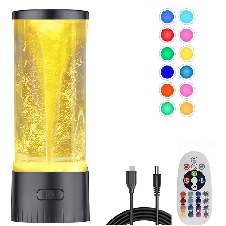 Mindiverse 12.5Inches Twister Hurricane Light with Remote & Breath Light - Water Vortex Mood Lamp, Fun and Exciting