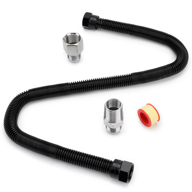 Stanbroil 1/2" OD x 3/8" ID 24" Non-Whistle Flexible Gas Line Connector Kit