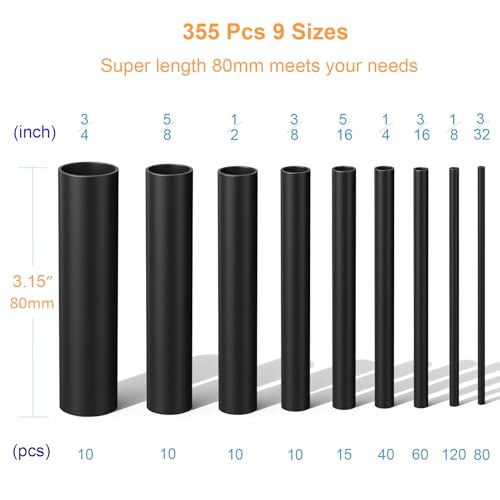 Twippo Heat Shrink Tubing Kit 355pcs Shrink Wrap Tube Waterproof Connectors