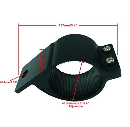 Audak 1 Pair 2.5 Inch Aluminum Mounting Bracket Tube Clamp for Bullbar Roof Rack Roll Cage (63.5-66mm/2.5-2.6 Inch