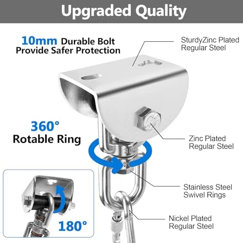 Eapele Heavy Bag Hangers Brackets for Wood Beam 360° Swivel