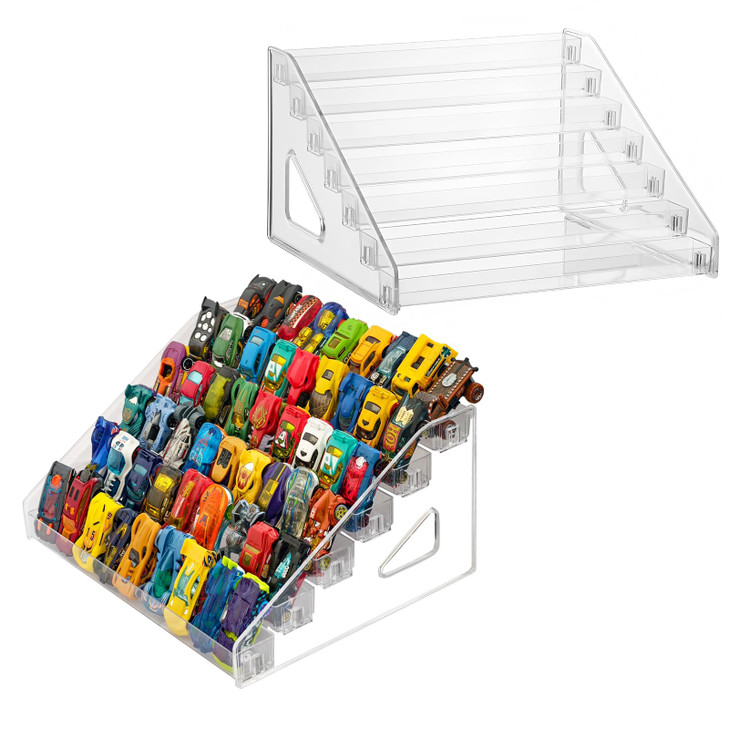 2 Pack Toy Cars Display Shelf for Hot Wheels Display Case Storage Organizer