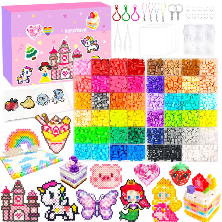 5mm Fuse Beads Kit for Kids Crafts - 48 Colors Fuse Beads Set with Pegboard,Ironing Papers and Accessories, Fuse Beads
