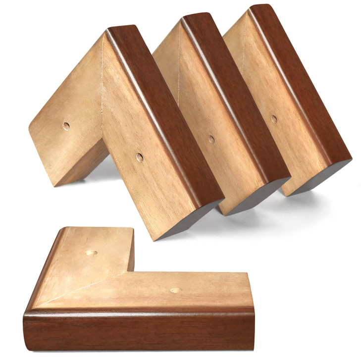 AORYVIC Wooden Bed Riser 1 inch Sofa Risers for Furniture L Shaped Couch Sofa Feet Dresser Leg Set of 4 (Brown, 1 inch)