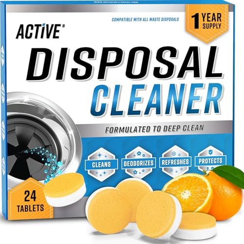Garbage Disposal Cleaner Deodorizer Tablets - 24 Pack, New Powerful XL Foaming Tablet - Fresh Citrus Foam Sink