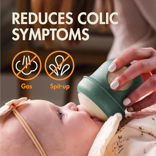 Boon Nursh Silicone Baby Bottles - Green Speckle - 8 Oz - 3 Count