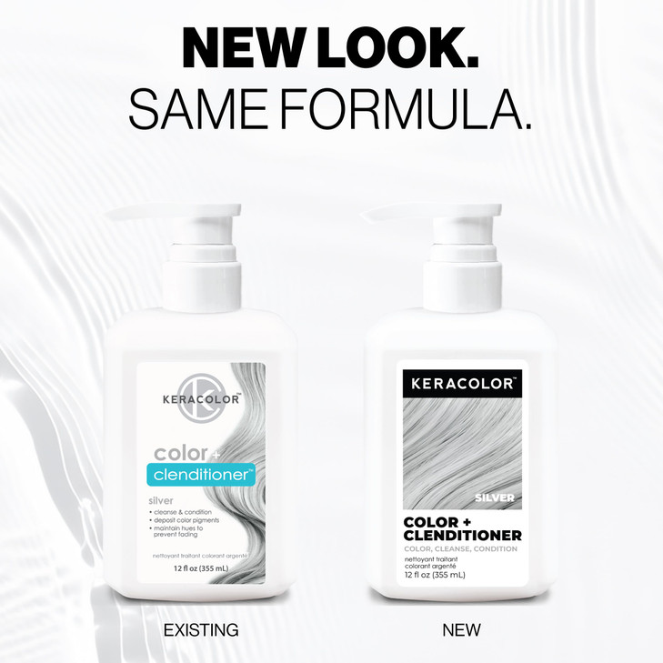 Keracolor Color + Clenditioner, Semi-Permanent Hair Color, Silver, 12 Fl Oz