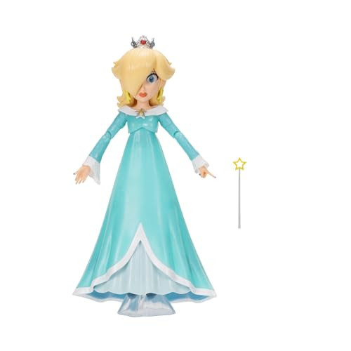 The Super Mario Galaxy Movie 5A Action Figures Series 1 A Rosalina Figure with Wand and Clear Stand Accessories