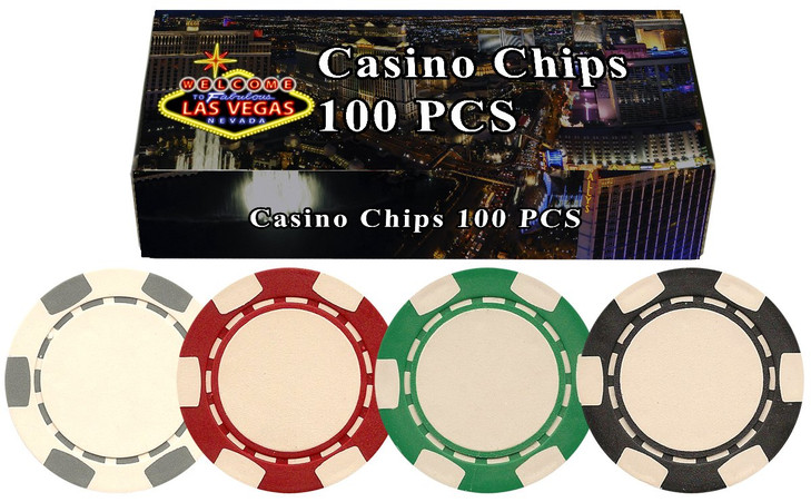 DA VINCI 100 11.5 Gram Poker Chips in Las Vegas Gift Box (6-Stripe), Use Blank or Print with UV Printer