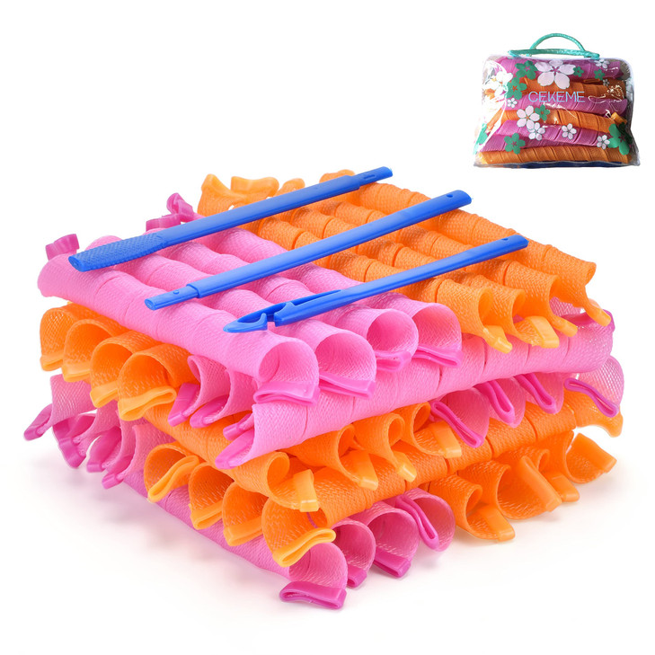 40pcs Heatless Spiral Hair Curlers for Long Hair - Heatless Curls Overnight 22inch Magic Hair Rollers No Heat Curlers