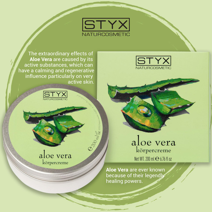 STYX ALOE VERA BODY CREAM - Aloe Vera After Sun Lotion for Sunburn Relief with Shea Butter, Jojoba Oil, Macadamia Oil, and Soybean Oil - Organic, Veg