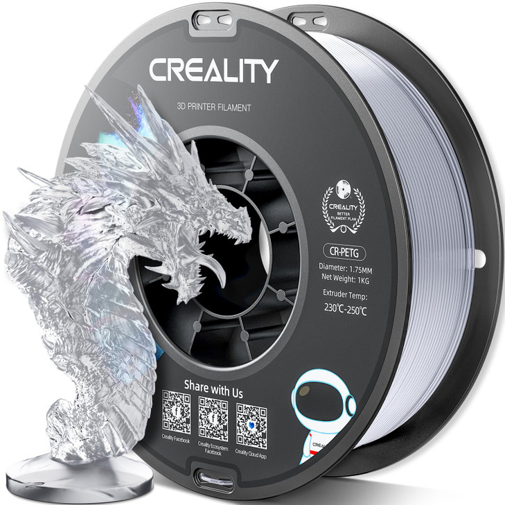 Official CREALITY PETG 3D Printer Filament 1.75mm 1KG (2.2lbs) Transparent