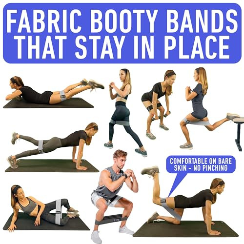 Resistance Bands for Working Out with Workout Bands Guide. 4 Booty Bands for Women Men Fabric Elastic Bands for