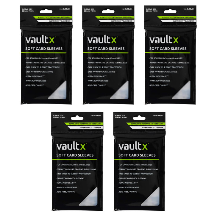 Vault X Soft Penny Sleeves (1000 Pack) Clear for Trading Cards TCG