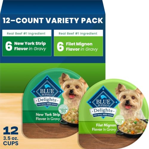 Blue Buffalo Delights Variety Pack Small Breed Wet Dog Food, 3.5 oz, 12 ct
