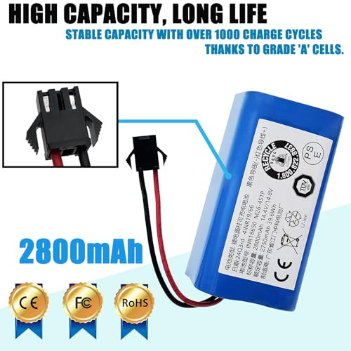 LAQUEENA 850T Battery Compatible with Proscenic 850T 850P Neatsvor X500 X520 X600 Ultenic D5 D5S Pro Series Robot