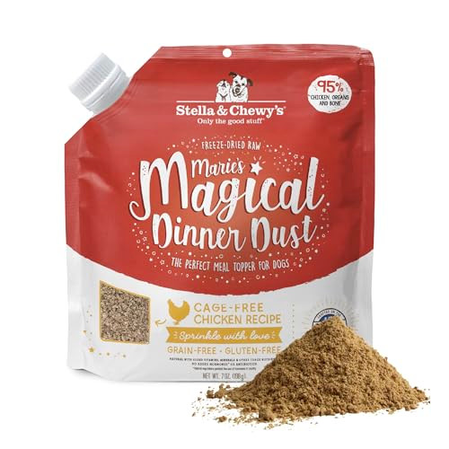 Stella & Chewy's Freeze-Dried Raw Marie's Magical Dinner Dust - Premium Chicken Dog Food Topper with Organic Fruits &