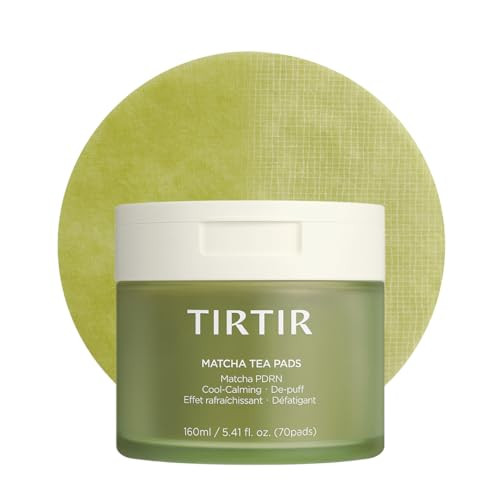 TIRTIR Matcha PDRN Toner Pad | Double-Sided Pad for Refine and Hydration, 10,000ppm Vegan PDRN & 2% Niacinamide,