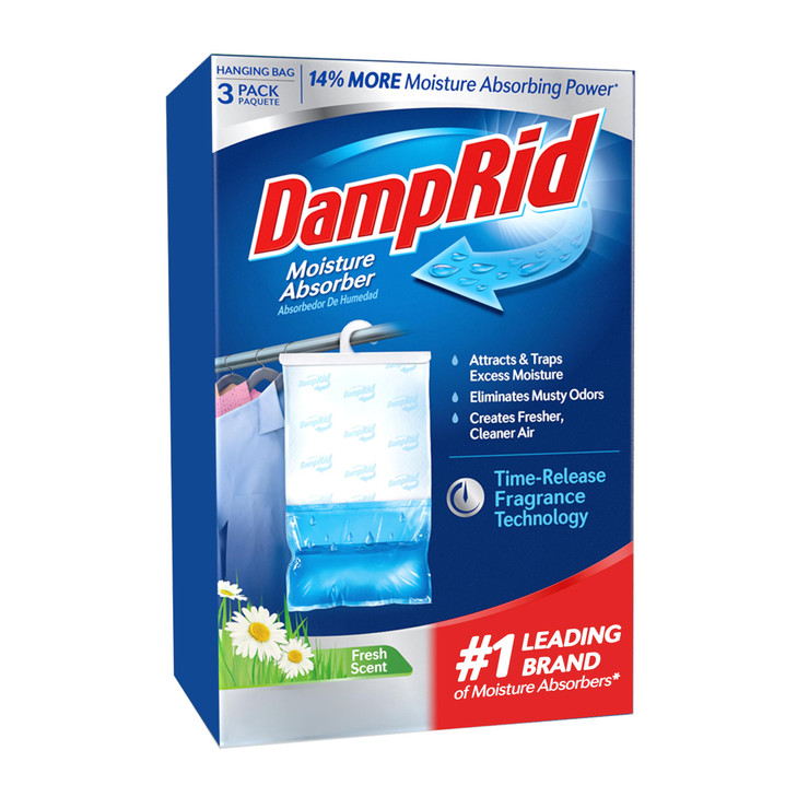 DampRid Fresh Scent Hanging Moisture Absorber, 16 oz., 3 Pack - Eliminates Musty Odors for Fresher, Cleaner Air, Ideal