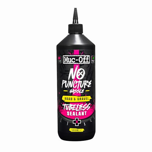 Muc-Off Road & Gravel Tubeless Sealant, 500ml - Tire Sealant for Bicycle Puncture Repair - Durable for Road, Gravel,