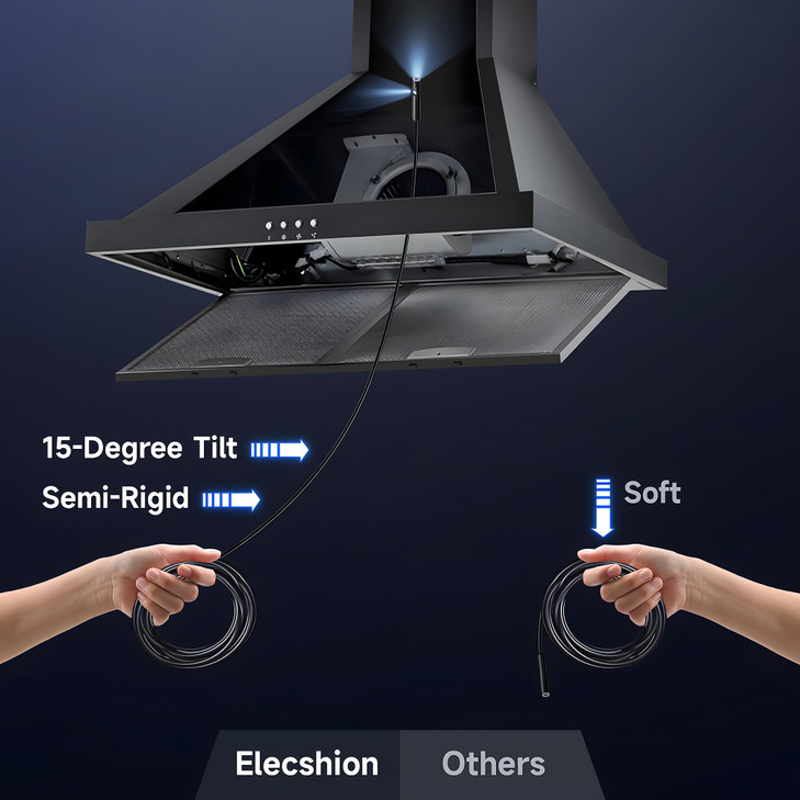 [Dual-Lens] Endoscope Camera with Light, 1920P HD Borescope with 8+1 Adjustable LED Lights, IP67 Waterproof 16.5FT
