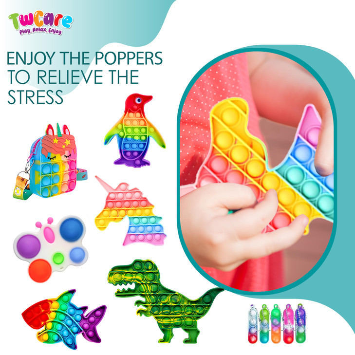 120 Pcs Fidget Toys Pack, Pop Sensory Party Favors Set Gifts for Kids Adults Boy Girl Stocking Stuffers Autistic Bulk