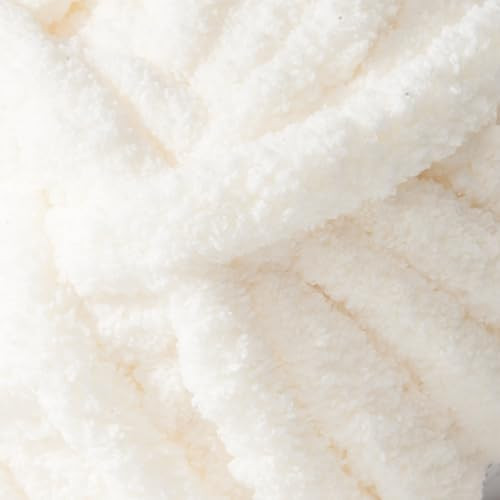 Crafted By Catherine Chunky Chenille Yarn - 2 Pack (8 oz / 227 g, 31.7 Yards Each Skein), Ivory, Gauge 7 Jumbo