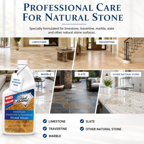 Natural Stone Cleaner for Limestone, Travertine, Granite & Tile, 1 Quart