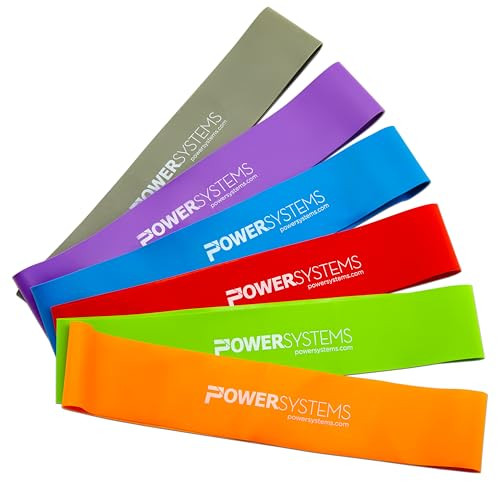 Power Systems Versa Loops Commercial Grade Resistance Bands, Exercise Loop Bands Kit for Working Out, Elastic Bands
