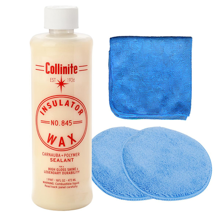 Collinite No. 845 Insulator Wax with Microfiber Towel & Applicator Combo