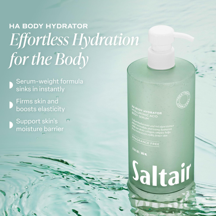 Saltair Hyaluronic Acid Body Serum | Fragrance-Free HA Hydrator | 13 oz